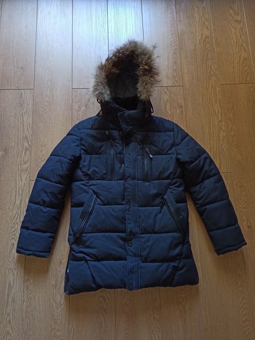 Фирменная зимняя куртка/парка с натуральным мехом YLZJ, тёплая