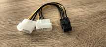 Adapter zasilania karty graficznej 2 x molex - PCI-E 6 pin