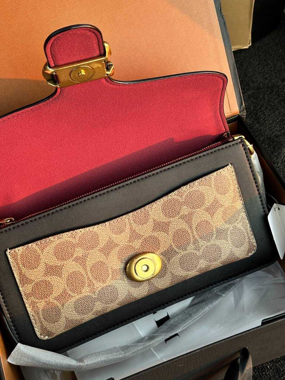Coach Tabby Black/Beige Shoulder Bag In Signature Canvas