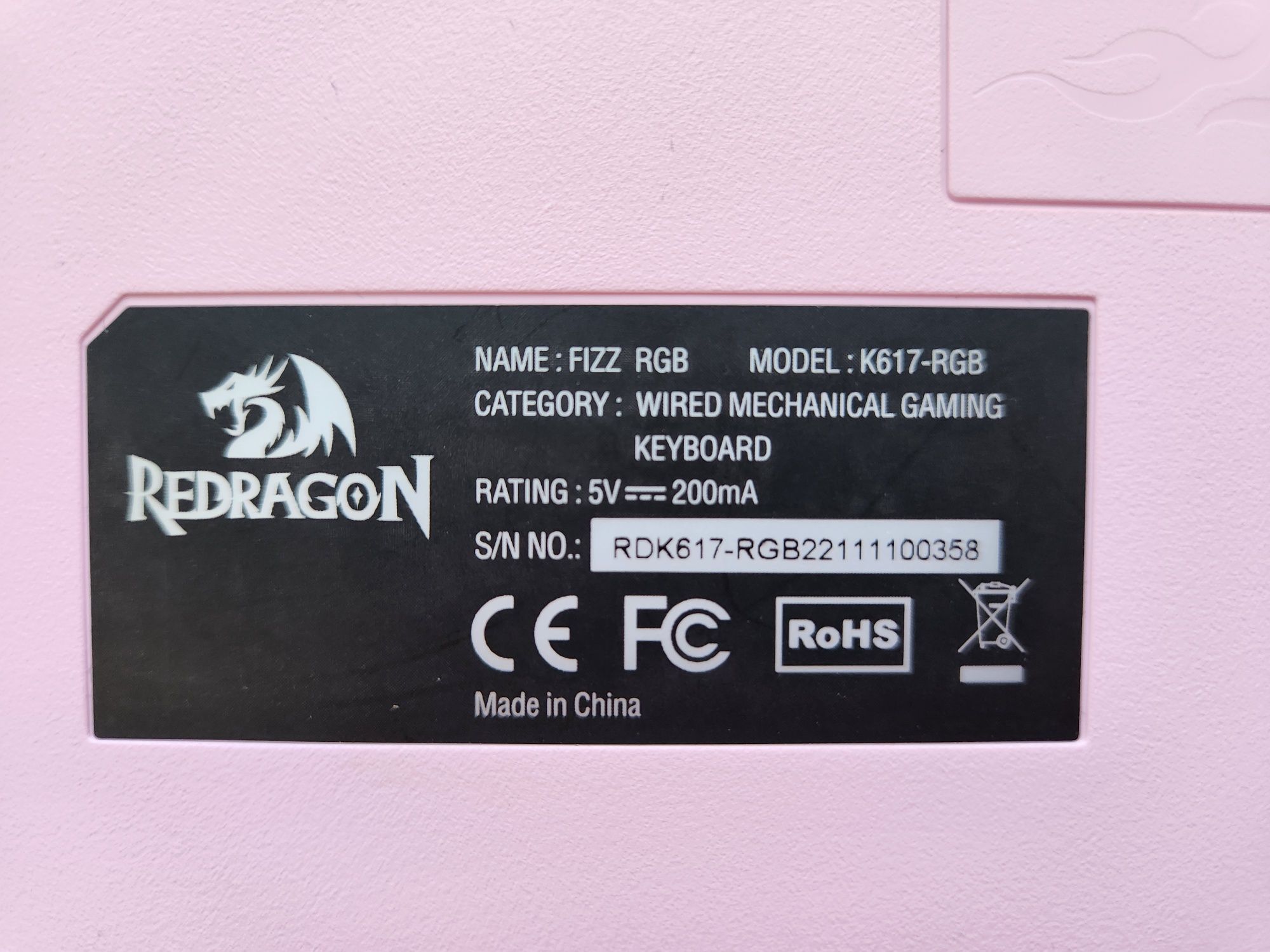 Механічна клавіатура Redragon FIZZ K617 60