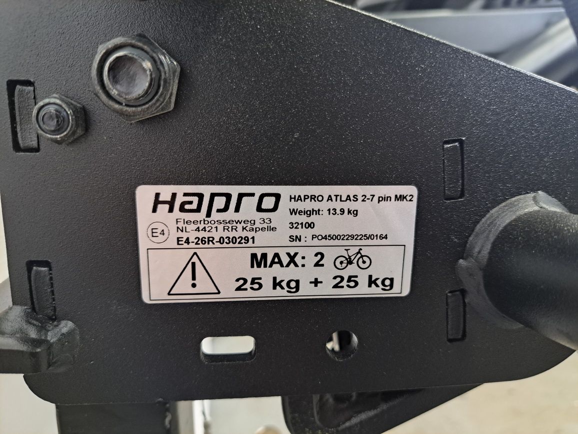 Bagażnik rowerowy Hapro Atlas 2 – jak nowy!