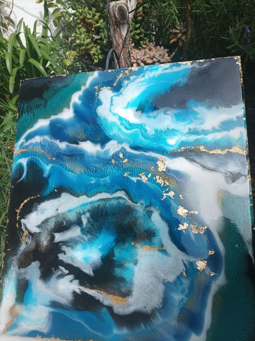 Quadro abstrato em epóxi