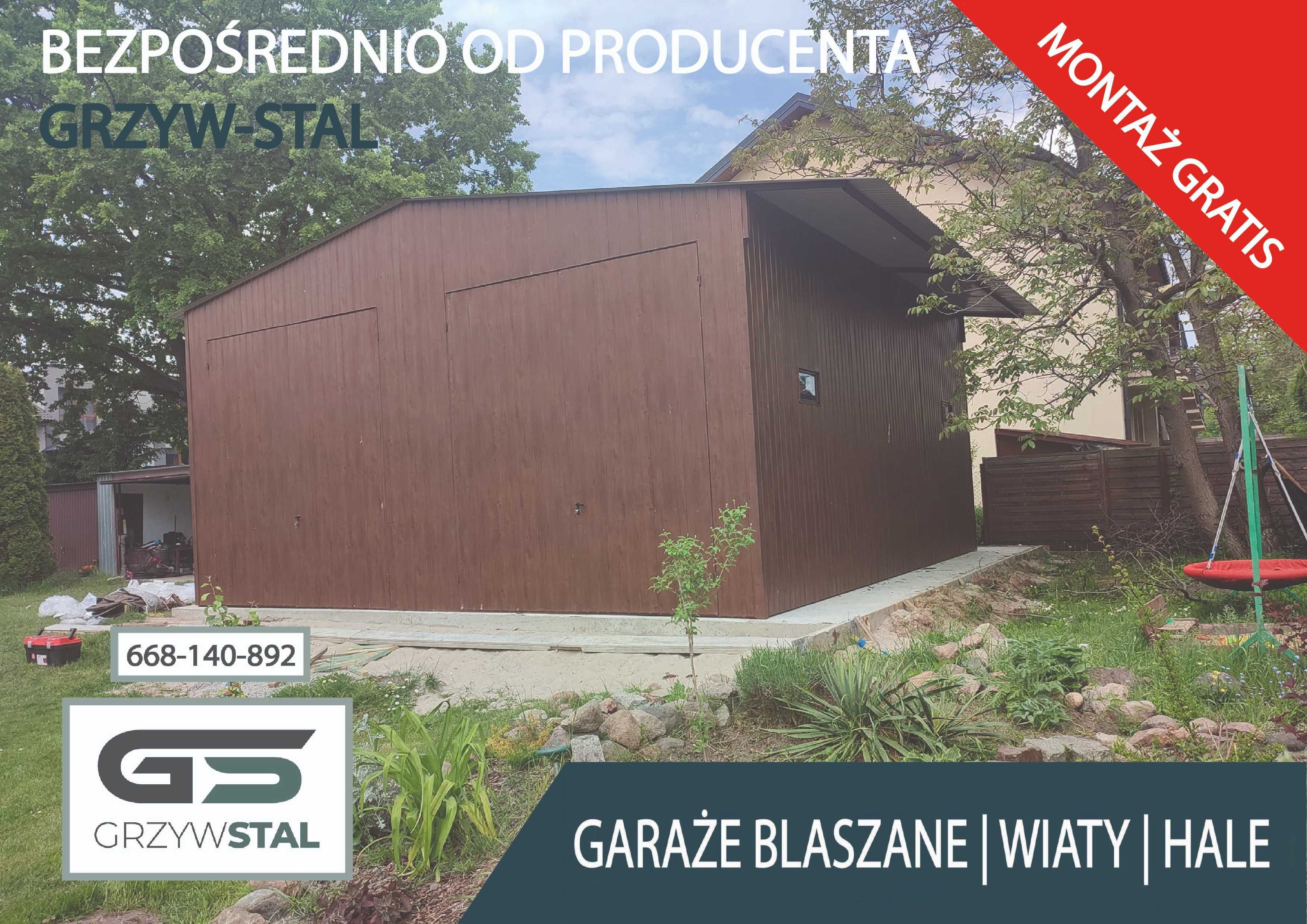Garaż blaszany Boczne zadaszenie - Wiata - Garaże Blaszane – GRZYWSTAL