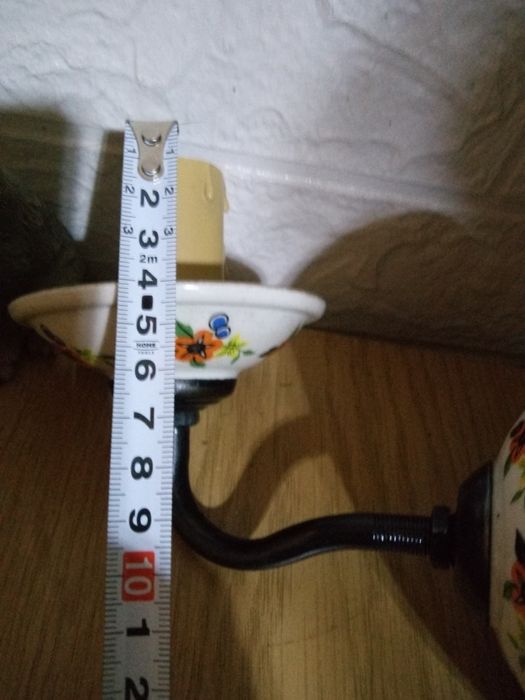 Kolekcjonerski,stary,sprawny kinkiet ceramiczny gilza