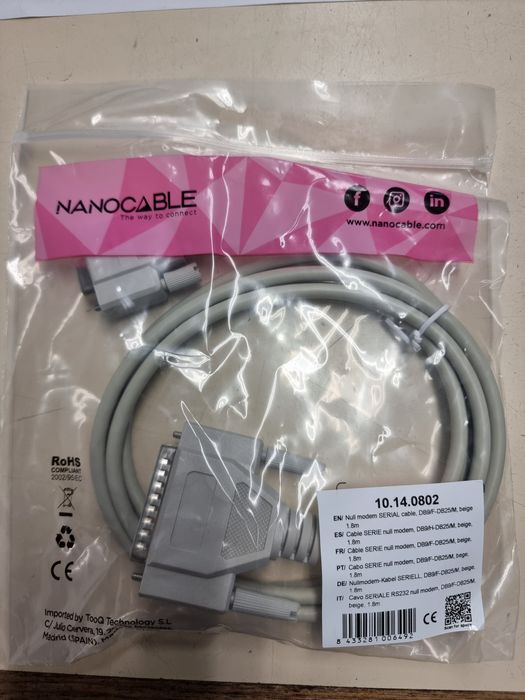 Cabo serie DB9 - DB25 1.8m