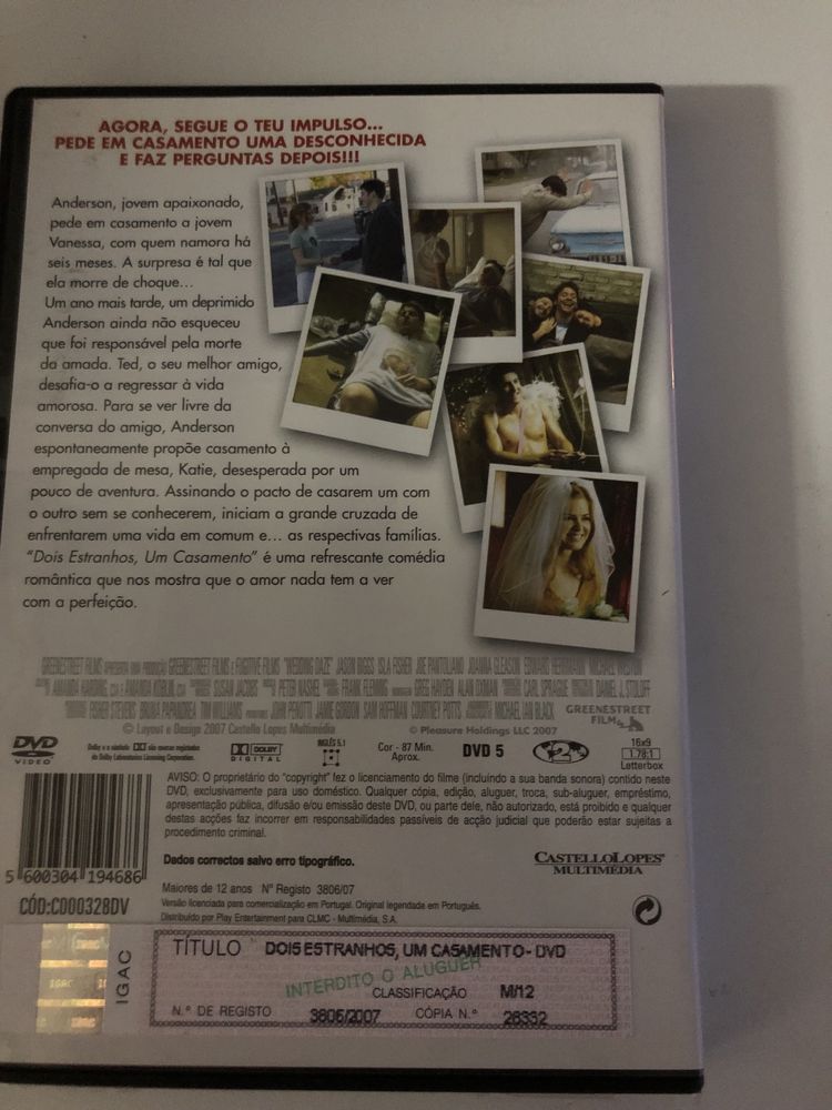 DVD Filme dois estranhos um casamento