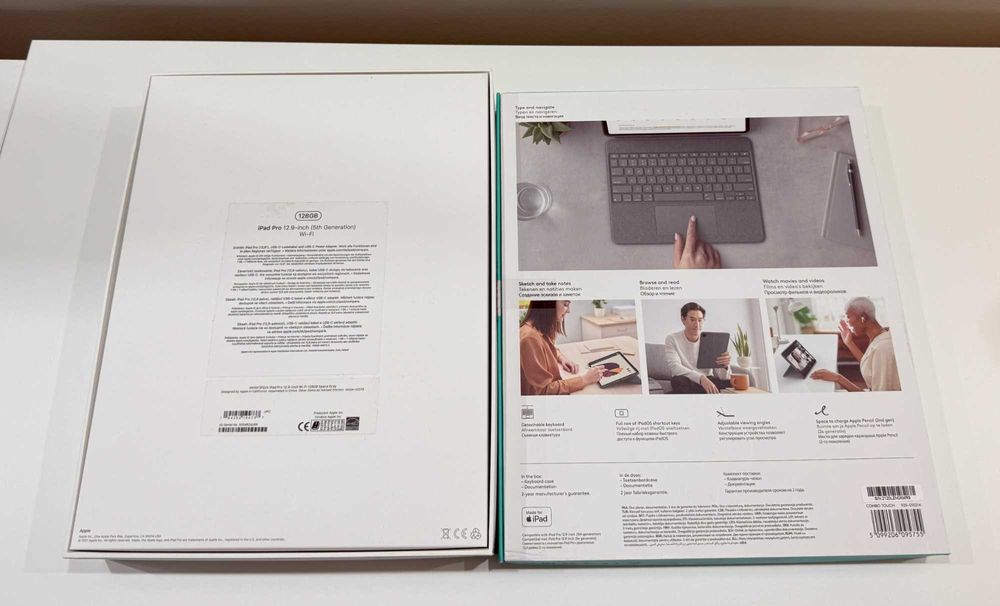 iPad Pro 12,9″ (5. gen) + Logitech Combo Touch, case Spigen - stan bdb