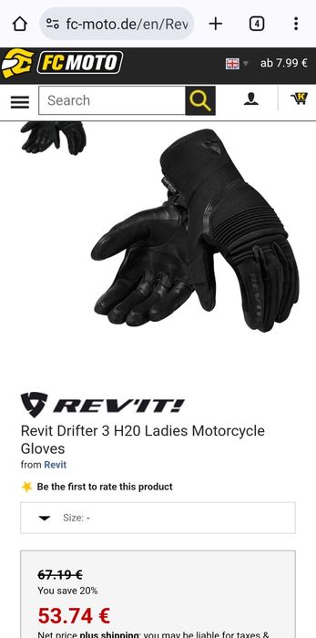 Luvas Revit Drifter 3 H2O Ladies - Novas