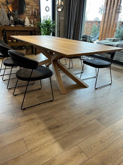 Stół drewniany z litego dębu – MOŻLIWOŚĆ rozkładania, blat dębowy, HIT