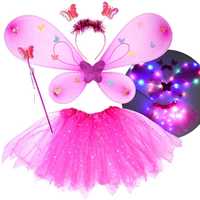 Różowy świecący Kostium dla Małej wróżki Motyl bal ZA4805 CR