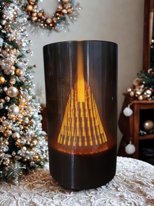 Dekoracja lampion świeca stożek choinka do domu i do zniczy 15 cm