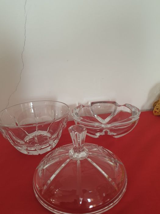 Bomboneira mais cinzeiro cristal d'arques