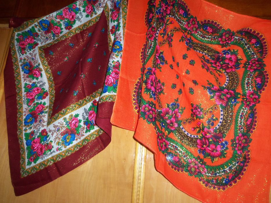 Платки головные шерстяные, вискоза с шелком  75*75, 95*95