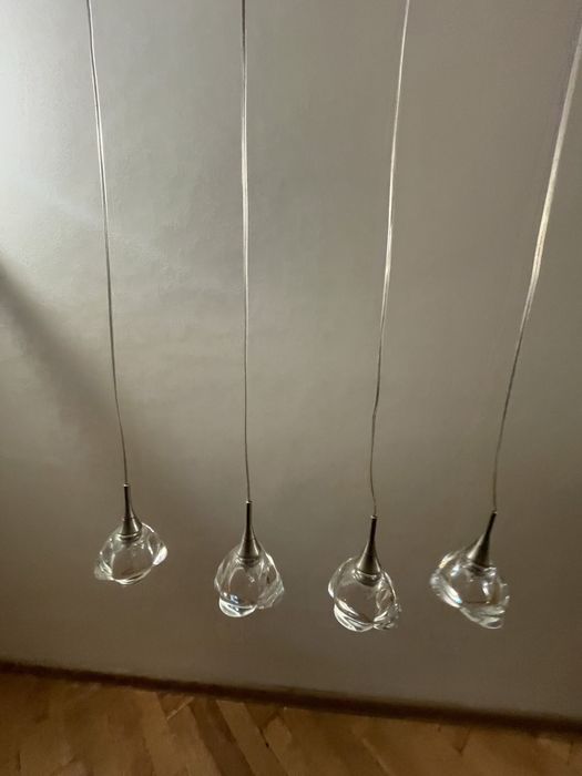 Lampa nad stół kwiatki szklana