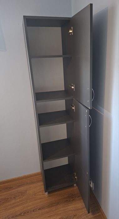 Szafka regał słupek zamykany - stanie bardzo dobry - ANTRACYT