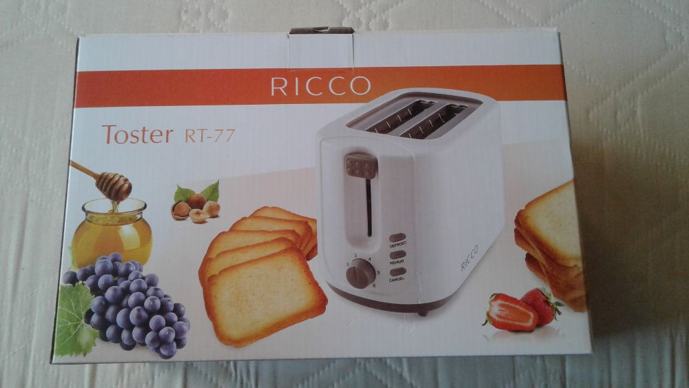 Toster Elektryczny RICCO model RT-77, 750W NOWY