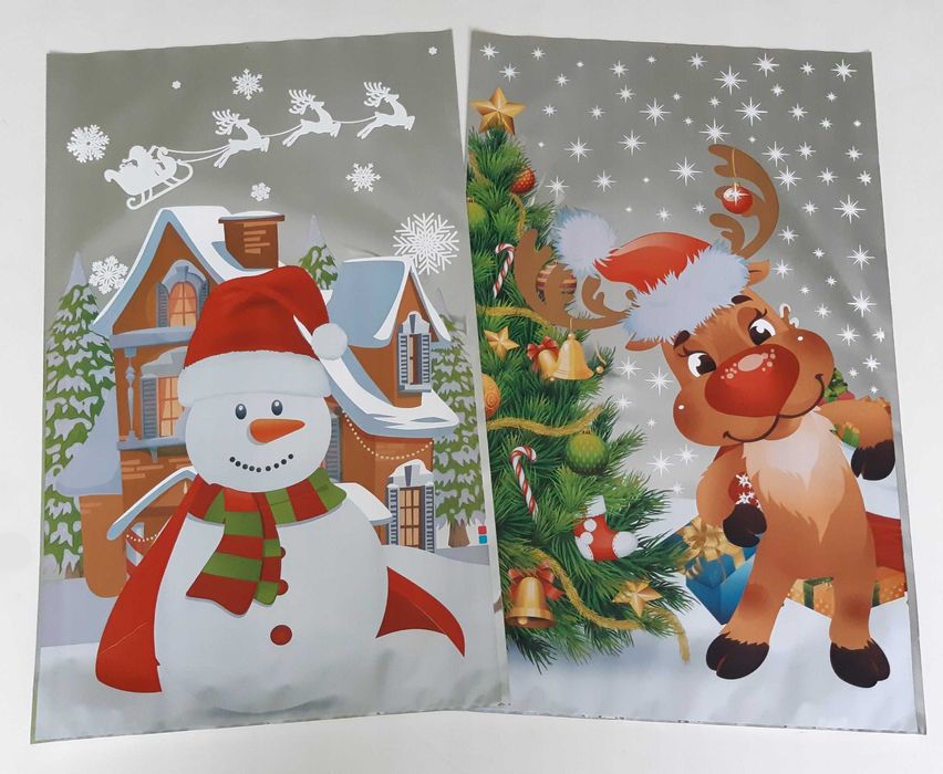 Woreczki Foliowe Świąteczne Mikołajki Prezenty 25x40 cm Zestaw 10 szt.