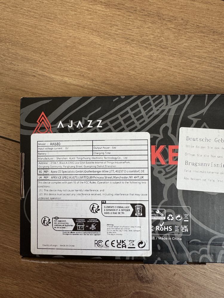 Механічна клавіатура Ajazz Ak680 Purple червоні свічі з Hot-Swap