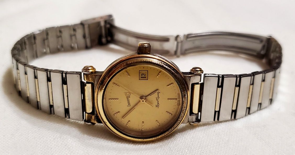 Швейцарские часы "Eberhard" циферблат золотой Swiss made марка не ссср