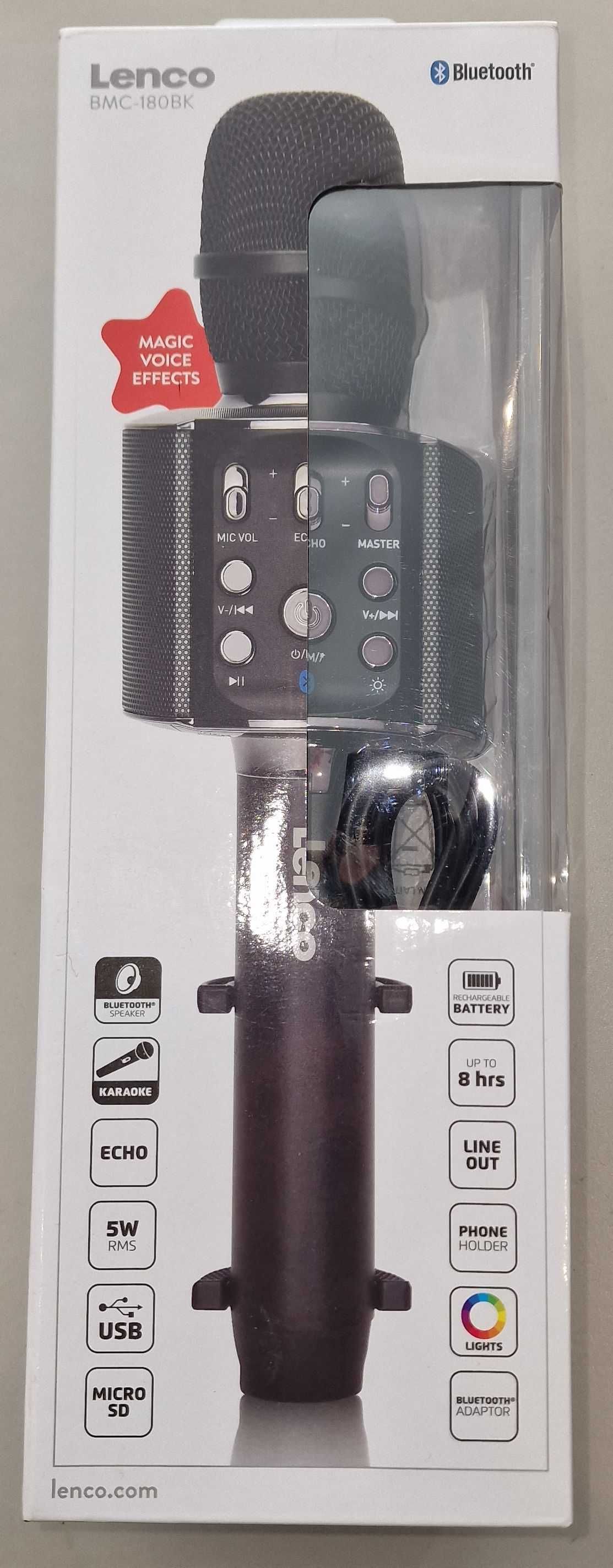 Lenco BMC-180BK – Mikrofon karaoke z wbudowanym głośnikiem