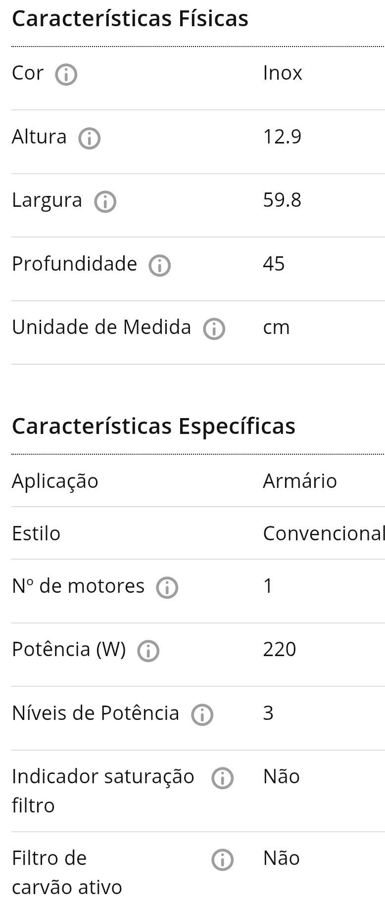 Exaustor  de cozinha