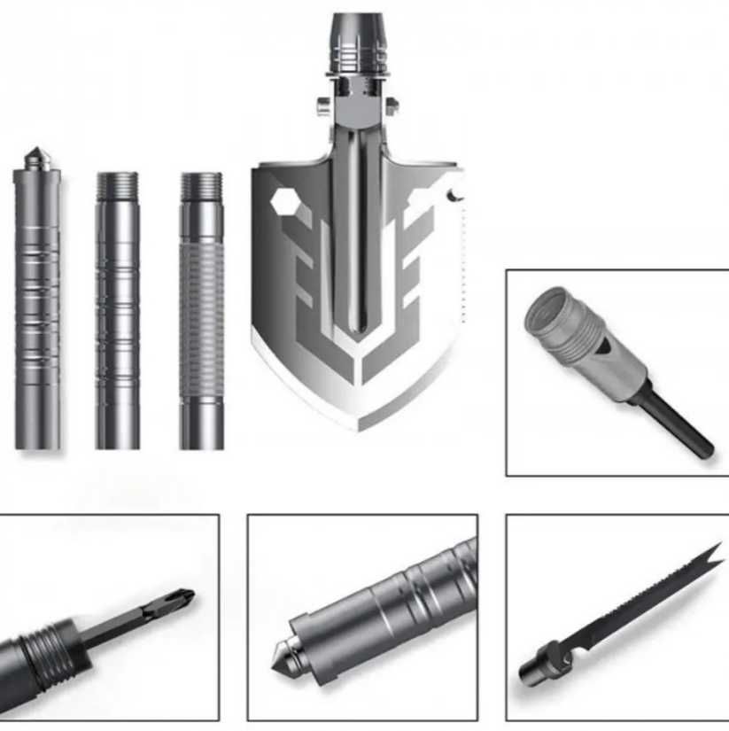 Складная тактическая многофункциональная туристическая лопата 19 в 1