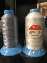 Армована нитка Nitex #40 біла і сіра