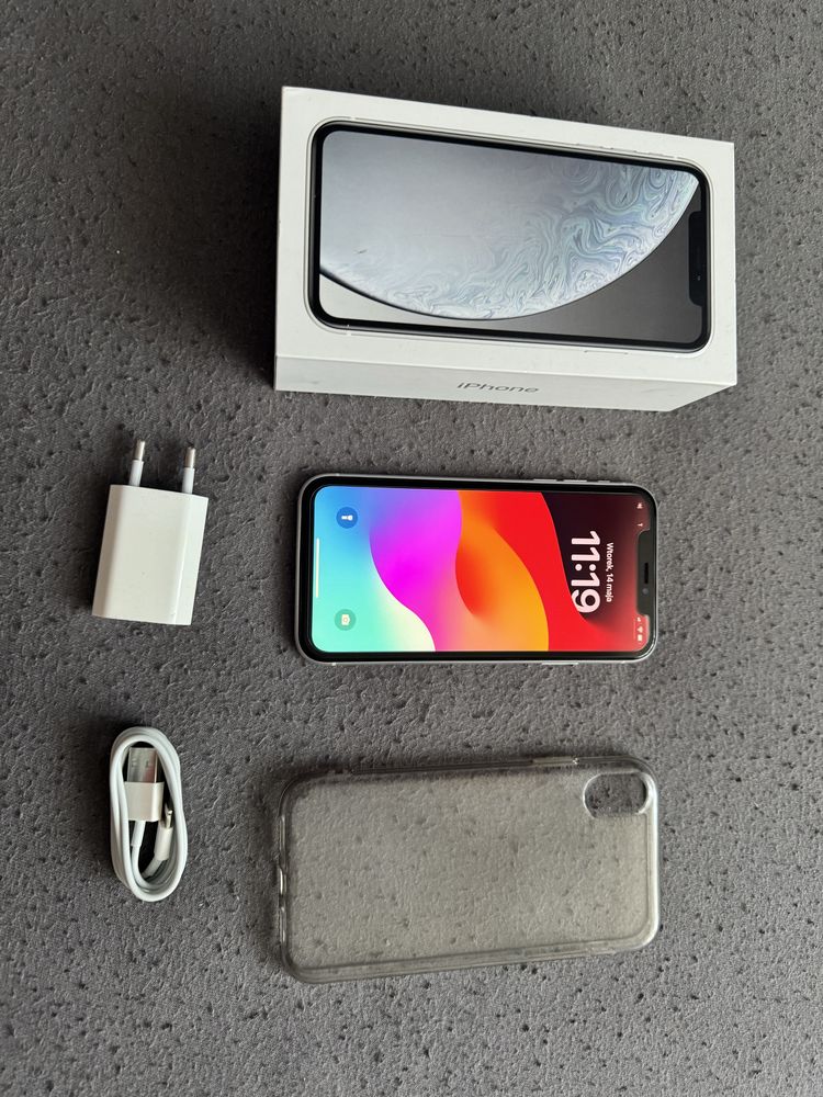 Iphone XR 64 gb White 100% kondycji zestaw