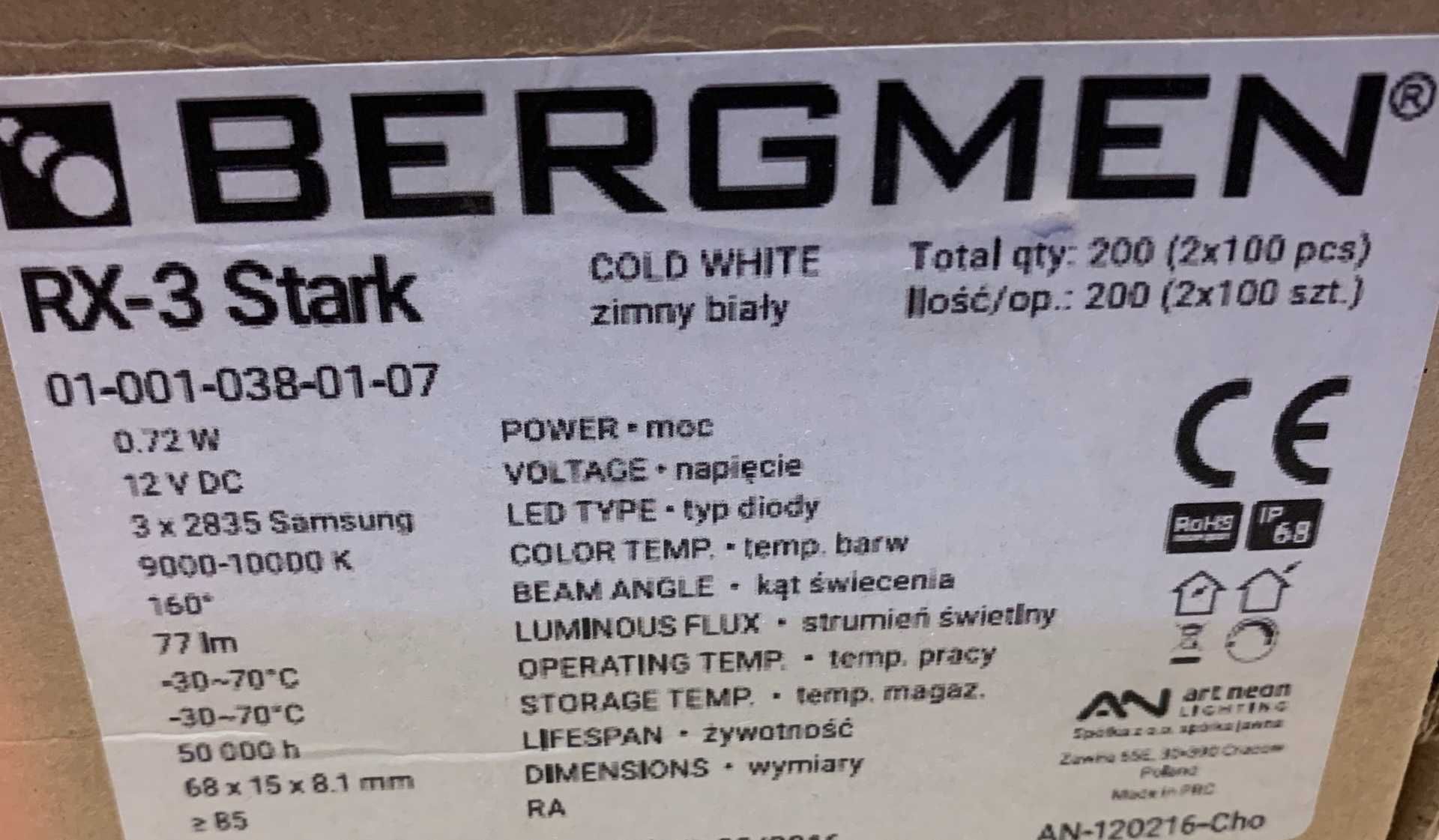 moduł LED / BERGMEN RX-3 STARK / zimny biały / 0,72W / 12VDC