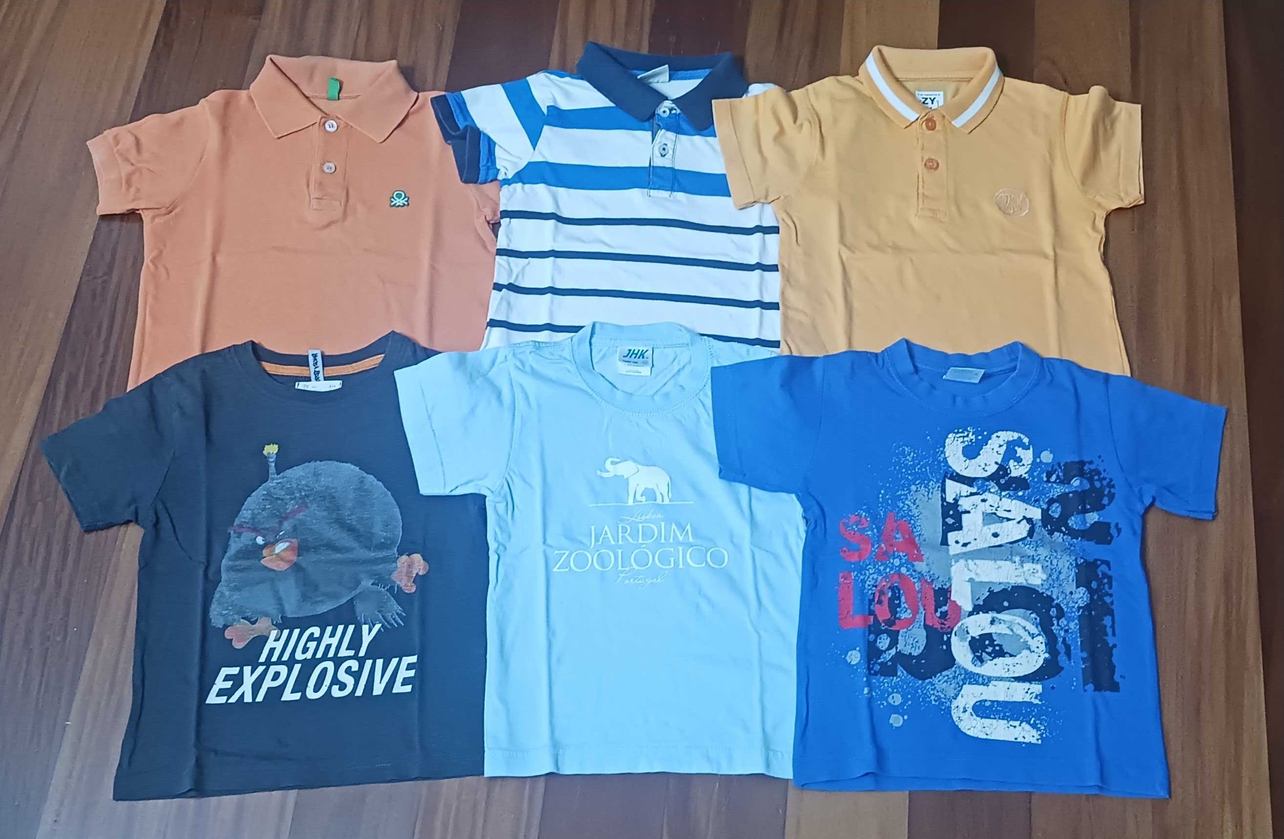 Conjunto de 3 polos e 3 t-shirts para criança - 3/4 anos