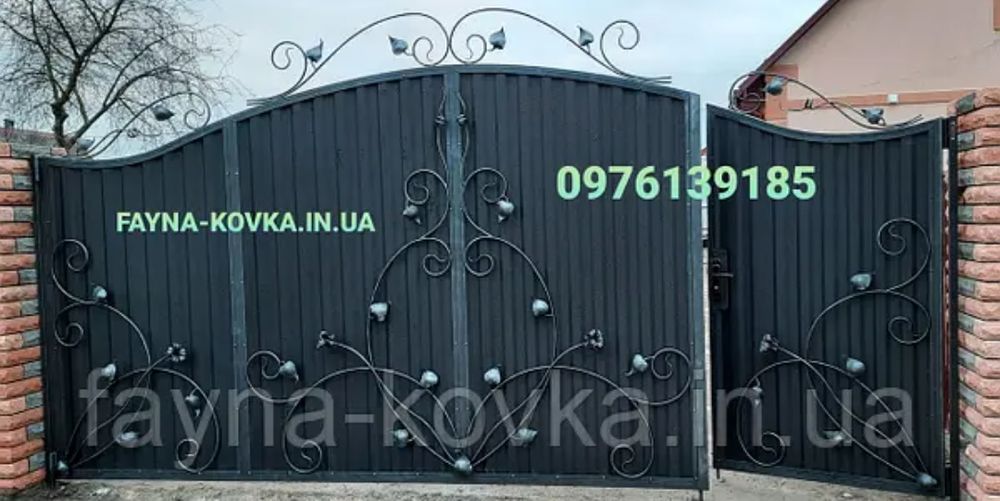 Відкатні та розрашні ворота з хвірткою. Навіси на авто, перила, сходи.