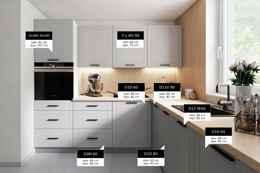 LAKIER Kuchnia QUATRO+ meble szafki kuchenne mat TRANSPORT wycena [WP]