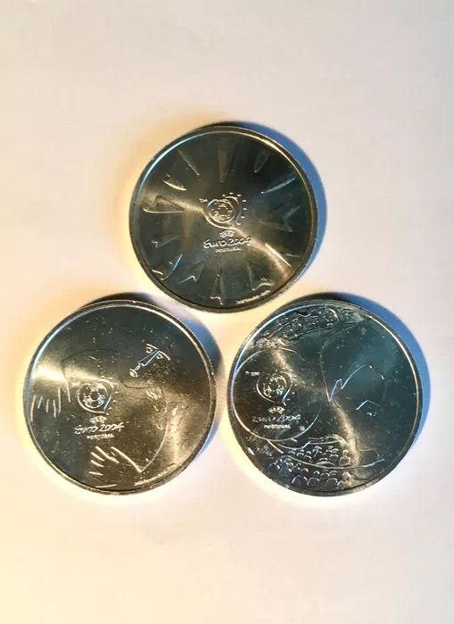 PRATA EURO 2004 - 3 moedas de 8 euros: defesa | remate | golo