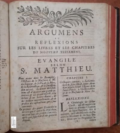 Argumens Et Reflexions Sur Les Livres Et Sur Les Chapitres de la Saint