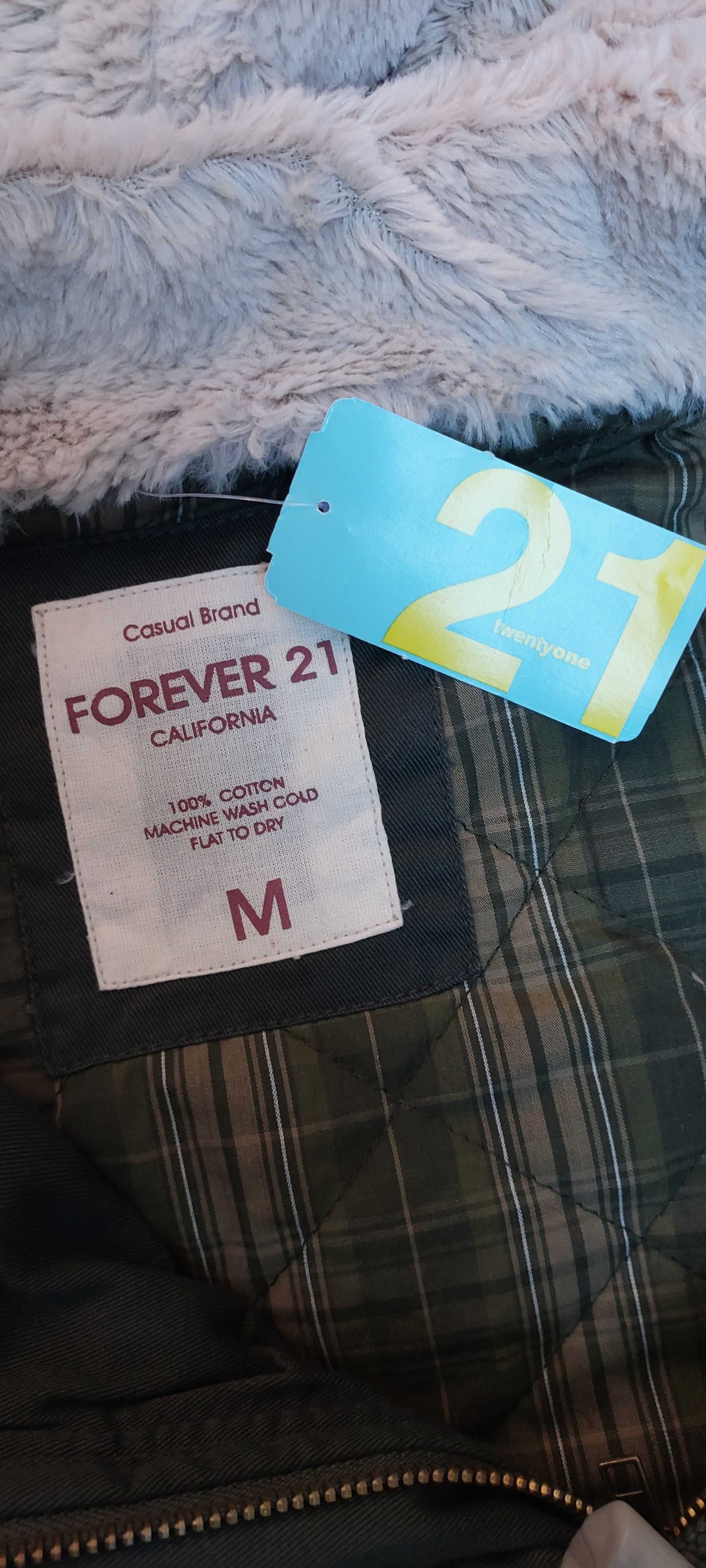 Bawełniana kurtka z odpinanym kapturem FOREVER 21, R. M