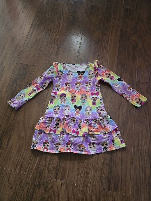 Sukienka bawełniana dla dziewczynki z laleczka mi L.O.L rozm. 122