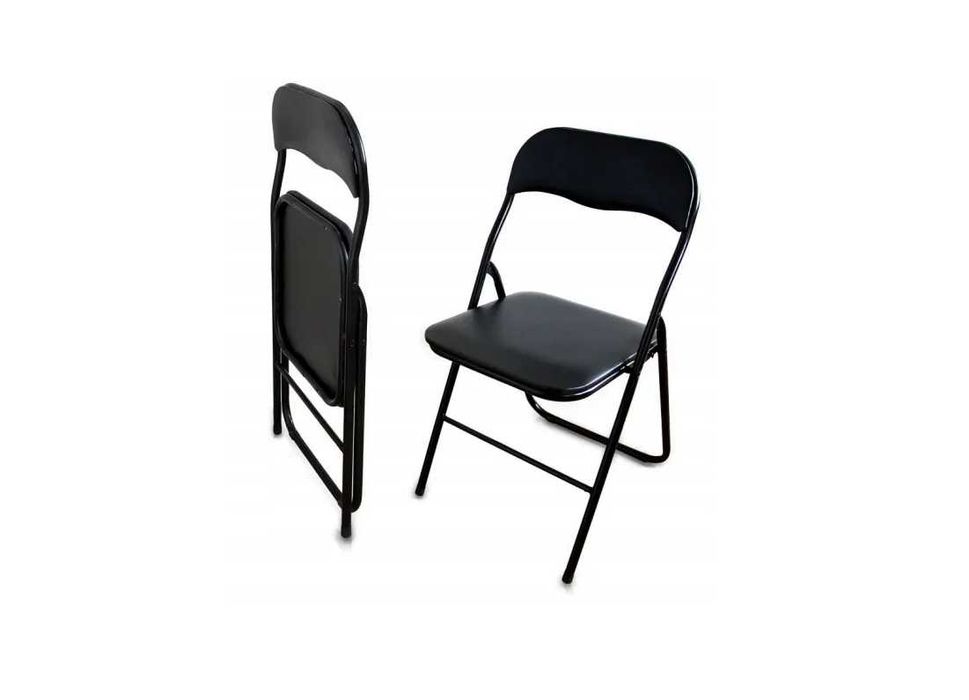 NOWE Krzesło składane ogrodowe biurowe czarne MOCNE WYPRZEDAŻ