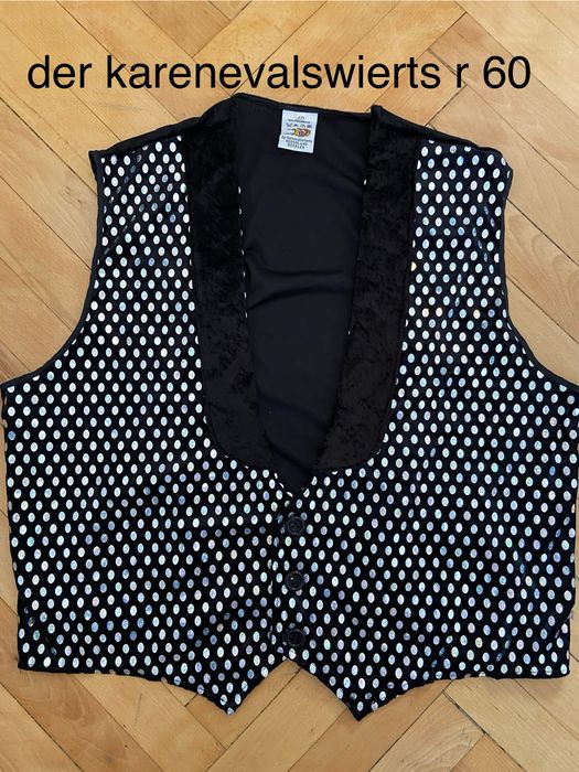 Der karnevalswierts rozm 60 kamizelka  czarna cekiny klaun clown