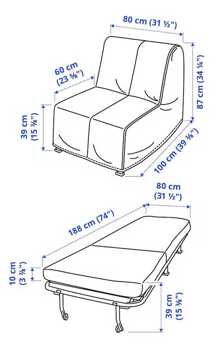 Poltrona-cama, Vansbro IKEA, sem capa.