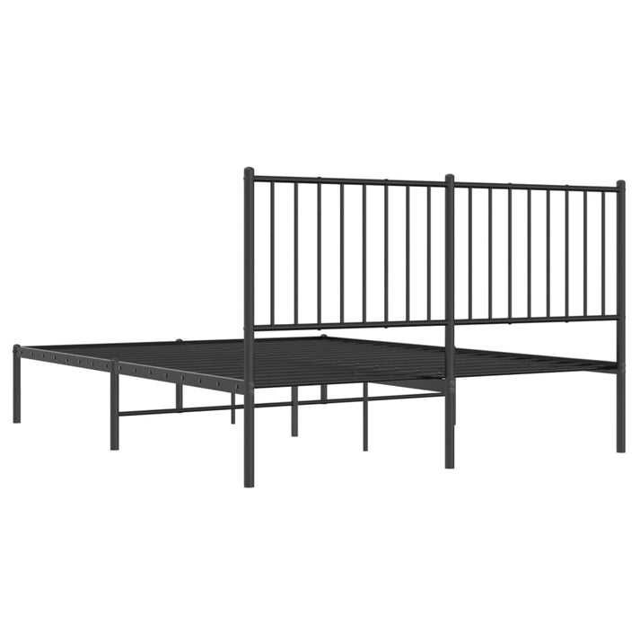 Estrutura de cama com cabeceira 140x190 cm metal preto - Leva Contigo