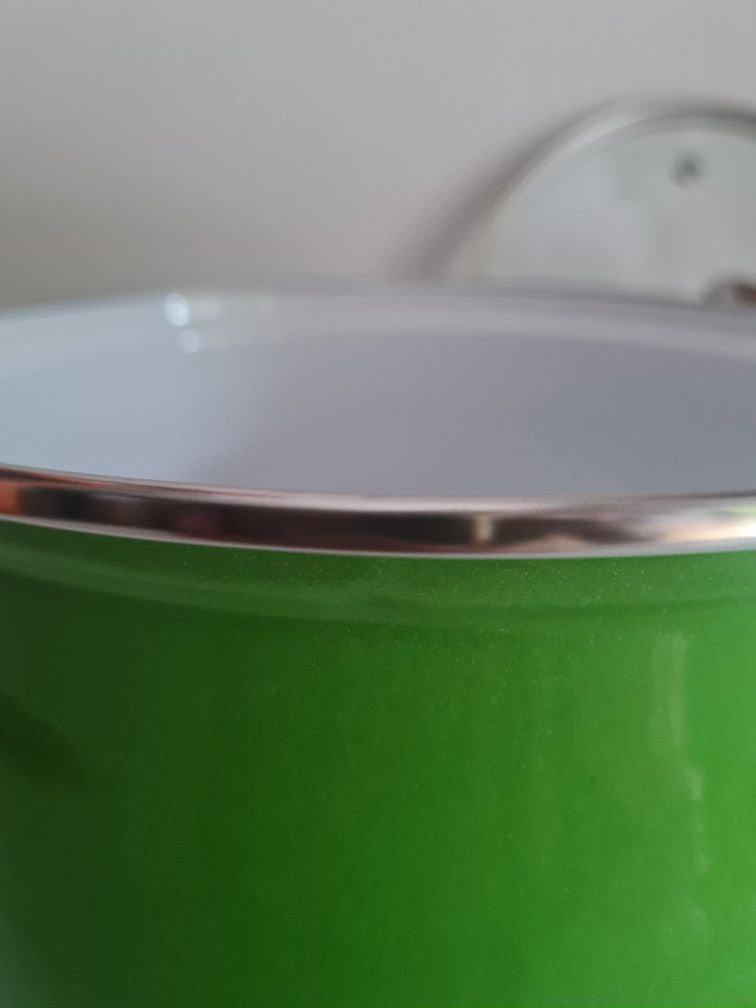Garnek emaliowany Glosa 4l zieleń awokado Emalia Olkusz