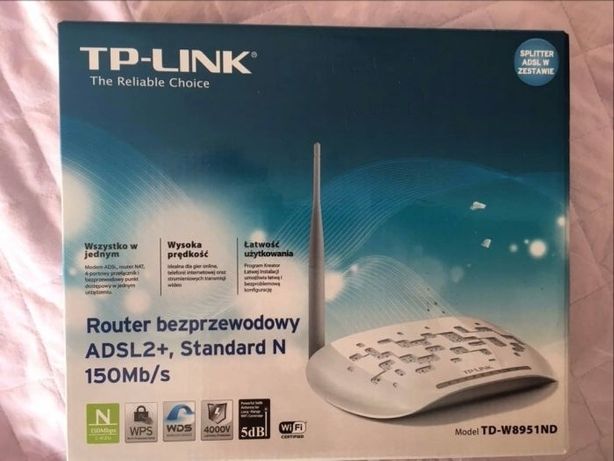 TP-LINK router bezprzewodowy ADSL2+, Standard N 150Mb/s