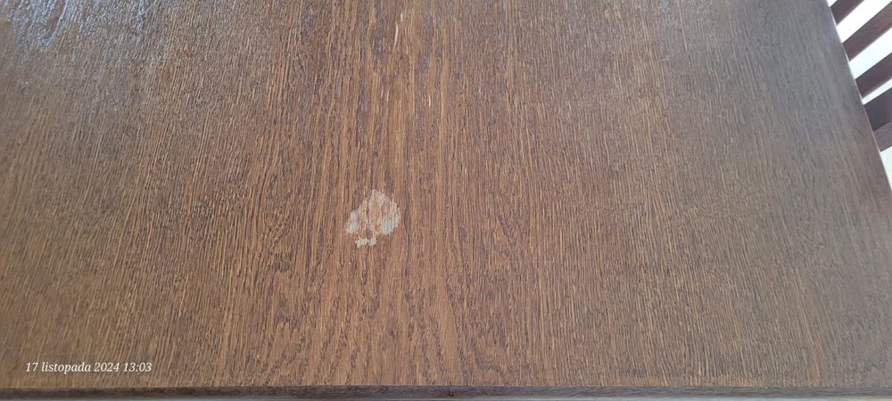 Drewniany rozkładany stół i 6 krzeseł