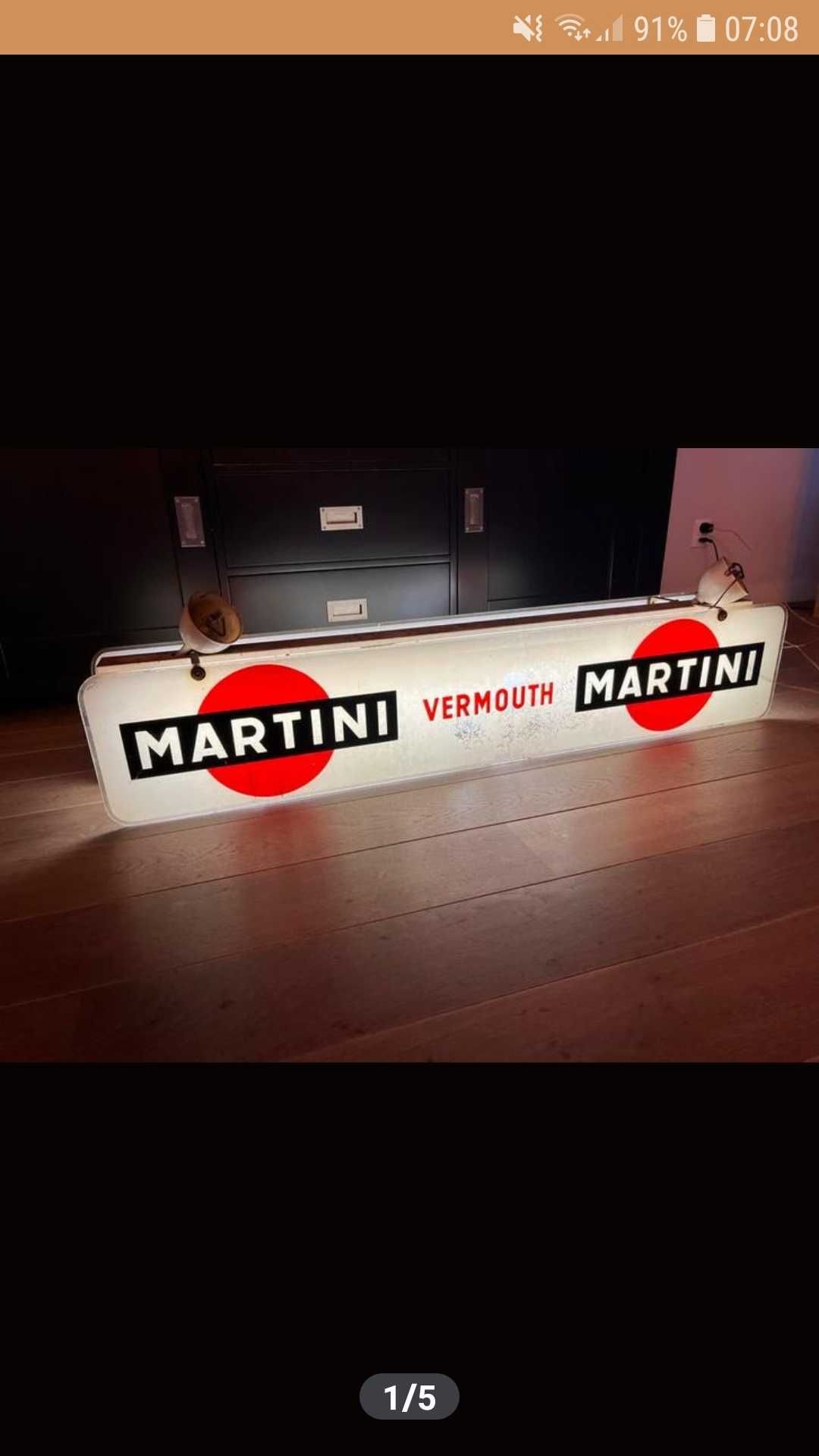 neon neonowa reklama martini vermouth stara retro