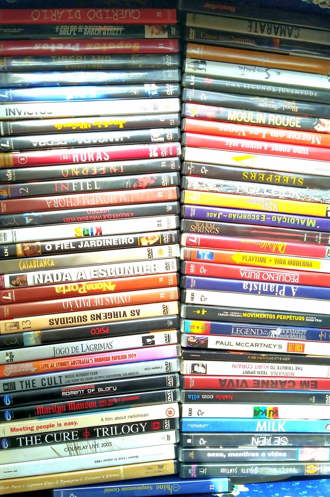 Lote de 120 DVD's (filmes e concertos)