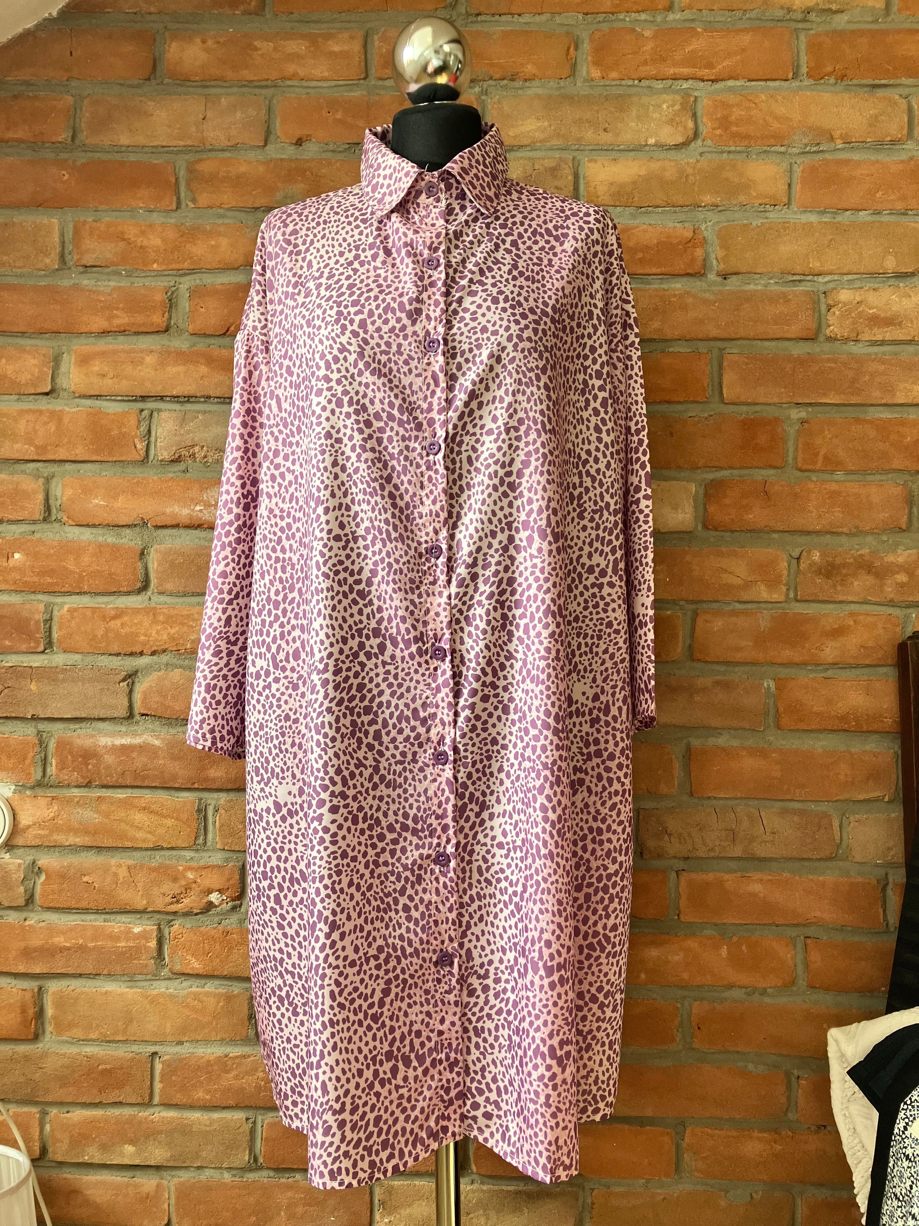 Sukienka fioletowa panterka XXL