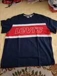 T-shirt Levi's - Tamanho XXL, Azul com Faixa Vermelha e Branca