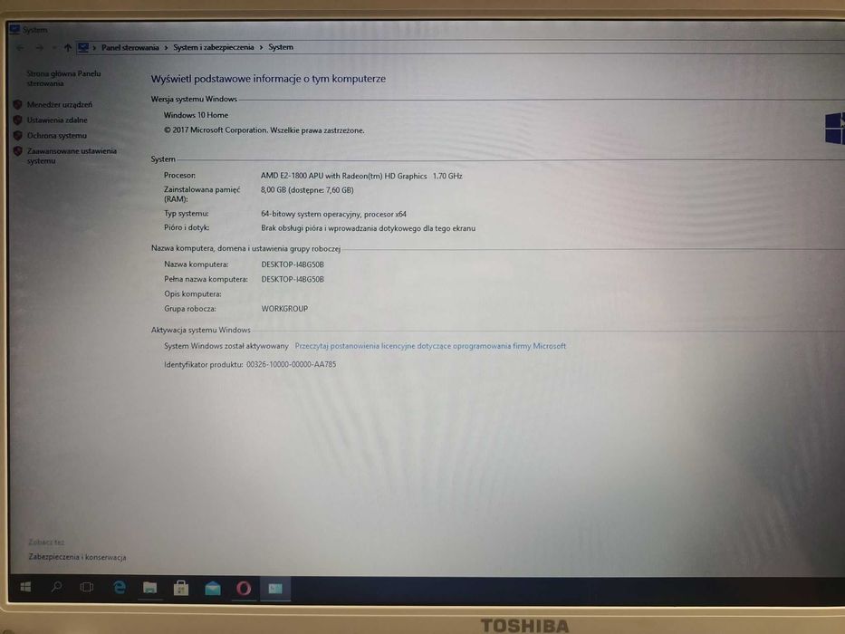 Laptop Toshiba 870D -10M - 17"