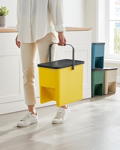 Kosze na śmieci do kuchni zestaw 4 szt. do układania w stosy 20L każdy