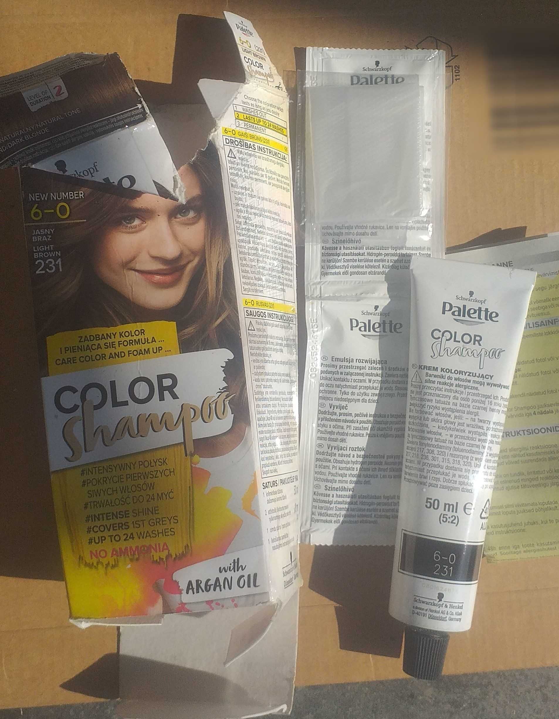 Schwarzkopf Palette Color Shampoo with Argan Oil Jasny Brąz